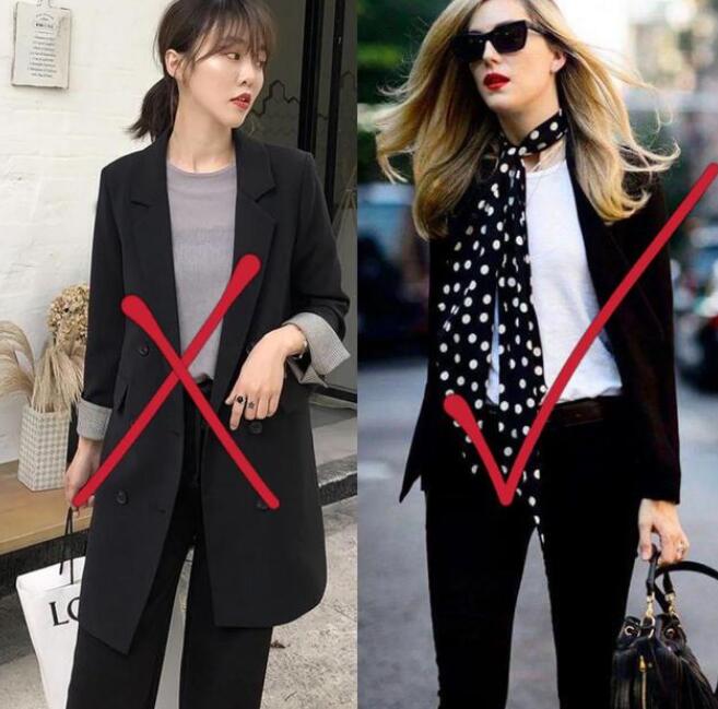 黑色服装 丝巾